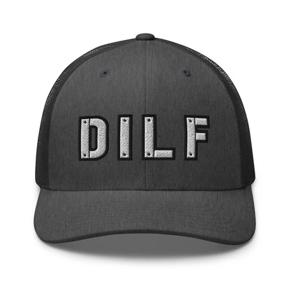 Hats Dark-Heather-Gray Snapback Custom Trucker Hats DILF Cap – NSFW Patriotic for Men & Women Infidel Collective