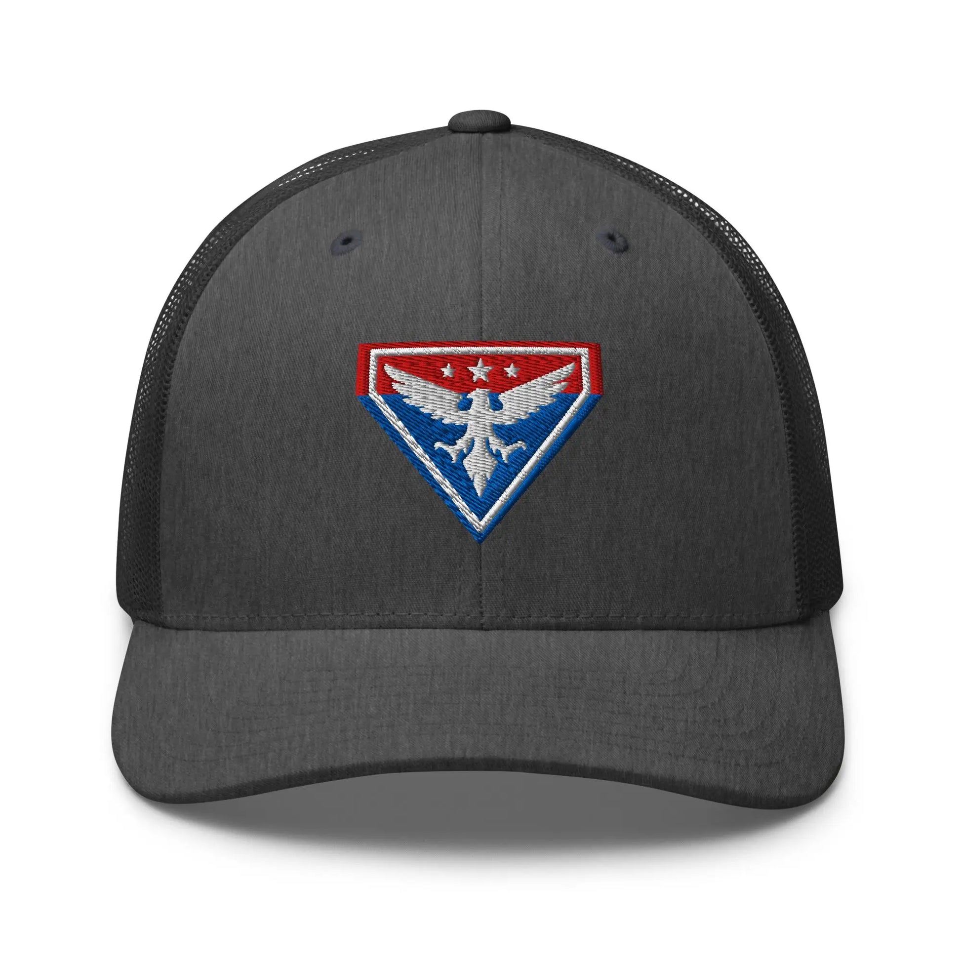 Hats Dark-Heather-Gray Snapback Custom Trucker Hats Liberty Eagle Badge Cool Patriotic Cap Infidel Collective