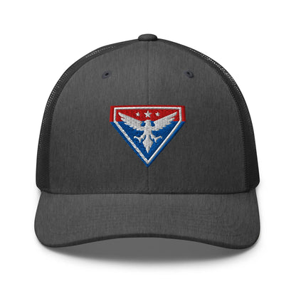 Hats Dark-Heather-Gray Snapback Custom Trucker Hats Liberty Eagle Badge Cool Patriotic Cap Infidel Collective