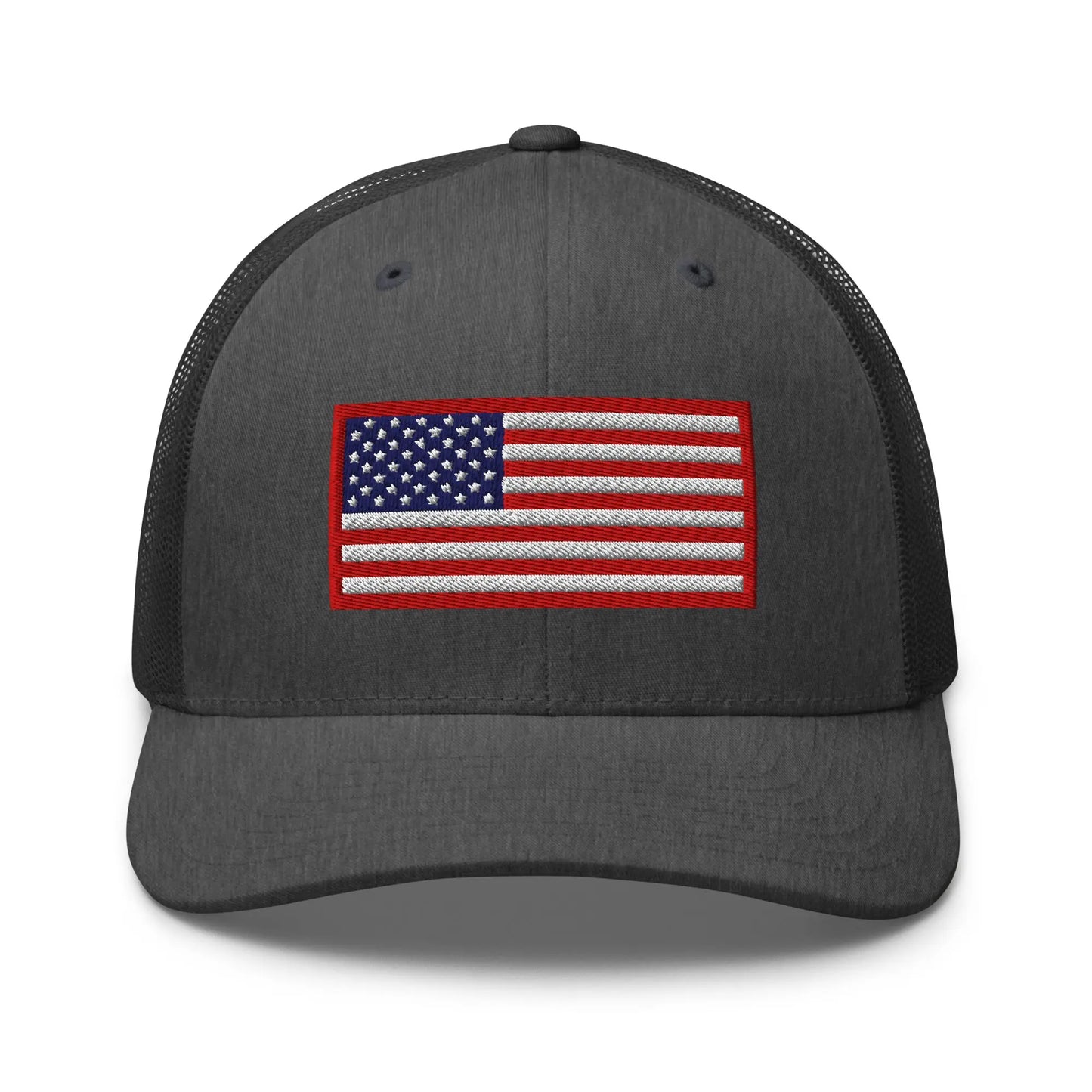Hats Dark-Heather-Gray Snapback Custom Trucker Hats Old Glory USA Flag Red White Blue Patriotic Cap Infidel Collective