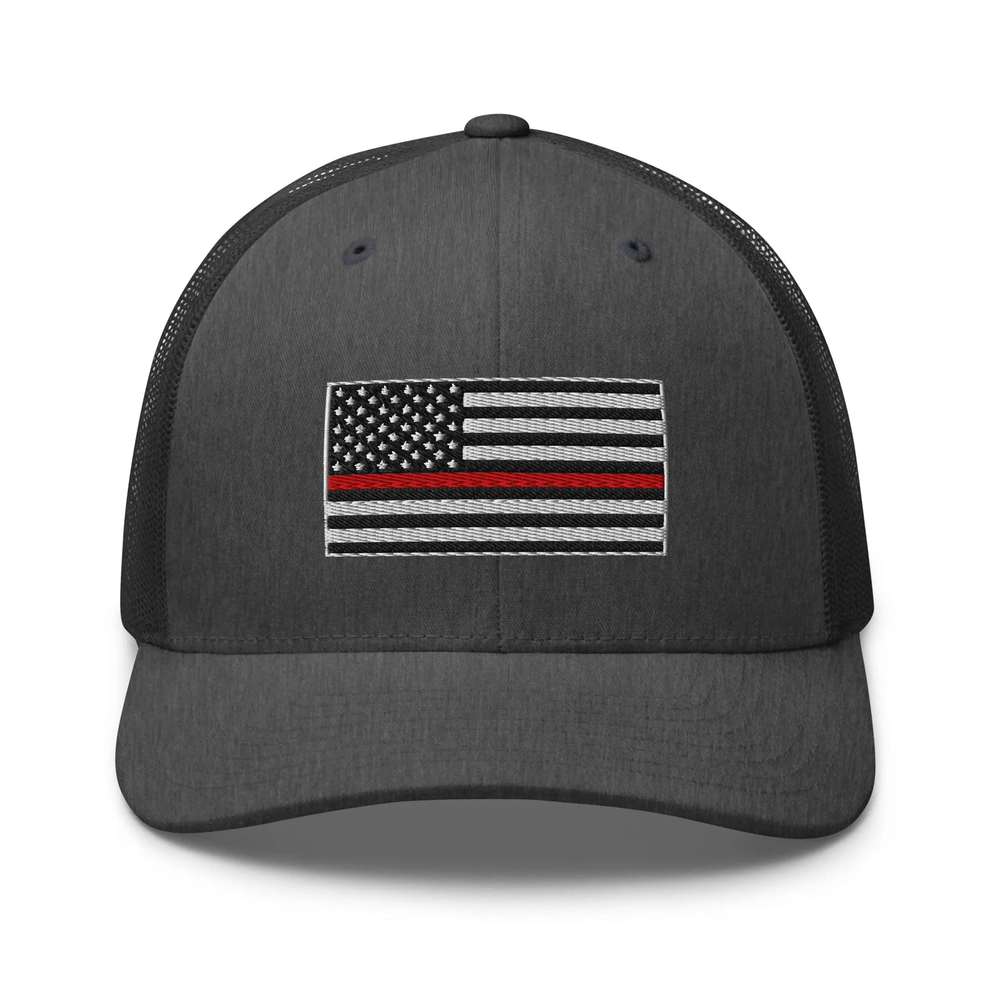Hats Dark-Heather-Gray Snapback Custom Trucker Hats Thin Red Line Flag for Men & Women Patriotic Cap Infidel Collective