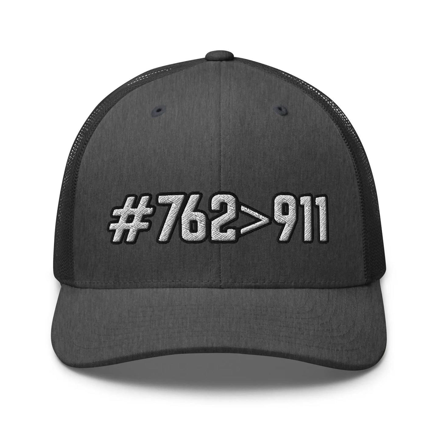 Hats Dark-Heather-Gray #762>911 2A Mesh Snapback Custom Trucker Hats for Men & Women Infidel Collective