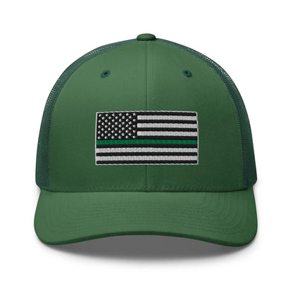Hats Evergreen Snapback Custom Trucker Hats Thin Green Line Flag for Men & Women Infidel Collective