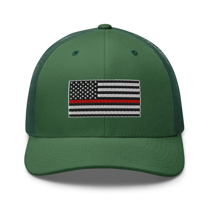 Hats Evergreen Snapback Custom Trucker Hats Thin Red Line Flag for Men & Women Patriotic Cap Infidel Collective