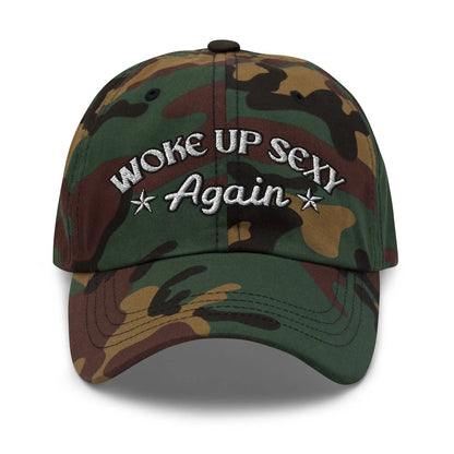 Hats Green-Camo Woke Up Sexy Again Women's Ball Cap – NSFW Confidence, No Apologies Infidel Collective