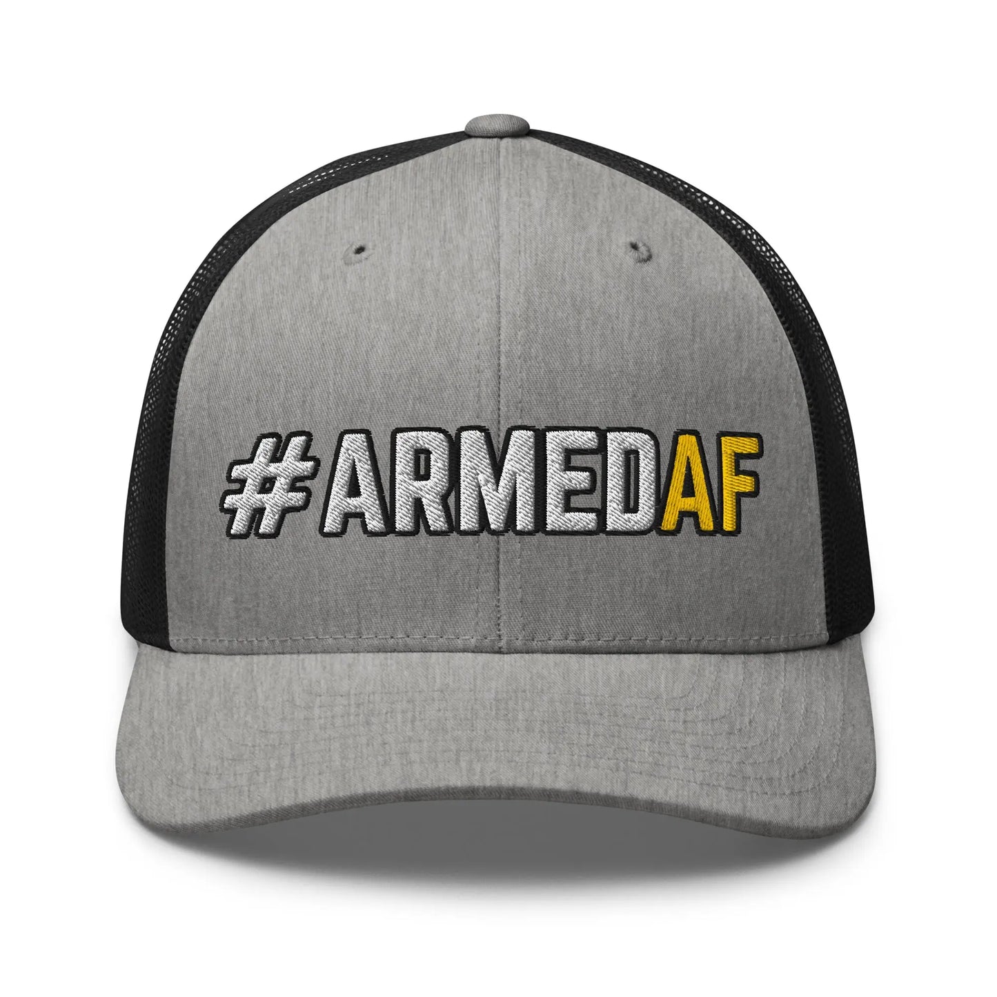 Hats Heather-Black Snapback Custom Trucker Hats 2A #ARMEDAF Cool Cap for Men & Women Infidel Collective