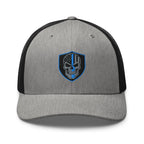 Hats Heather-Black Snapback Custom Trucker Hats Blue Line Skull Cool Patriotic Cap Infidel Collective