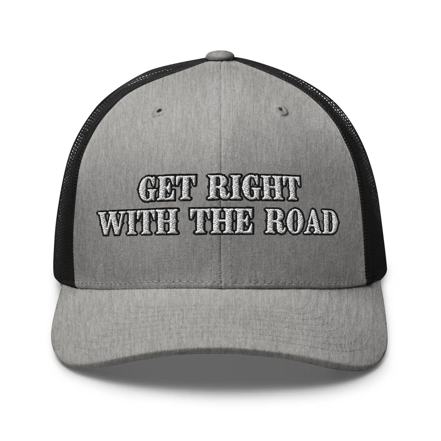 Hats Heather-Black Snapback Custom Trucker Hats Get Right With The Road for Men & Women Infidel Collective