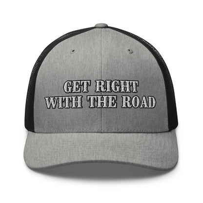 Hats Heather-Black Snapback Custom Trucker Hats Get Right With The Road for Men & Women Infidel Collective