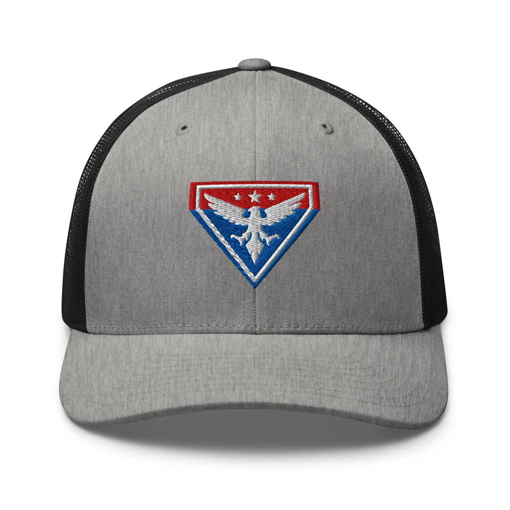 Hats Heather-Black Snapback Custom Trucker Hats Liberty Eagle Badge Cool Patriotic Cap Infidel Collective