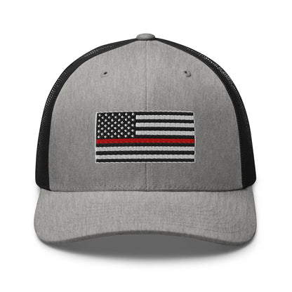 Hats Heather-Black Snapback Custom Trucker Hats Thin Red Line Flag for Men & Women Patriotic Cap Infidel Collective