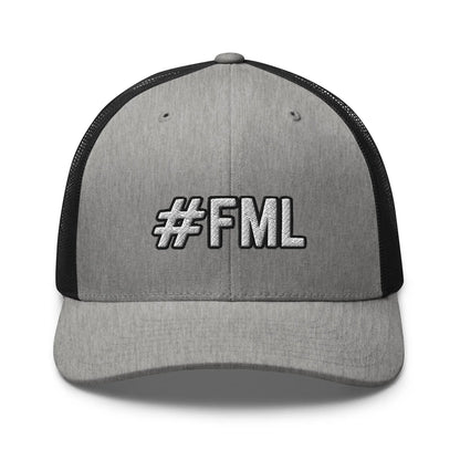 Hats Heather-Black Snapback Custom Trucker Hats #FML Cap for Men & Women Funny Everyday Humor Infidel Collective