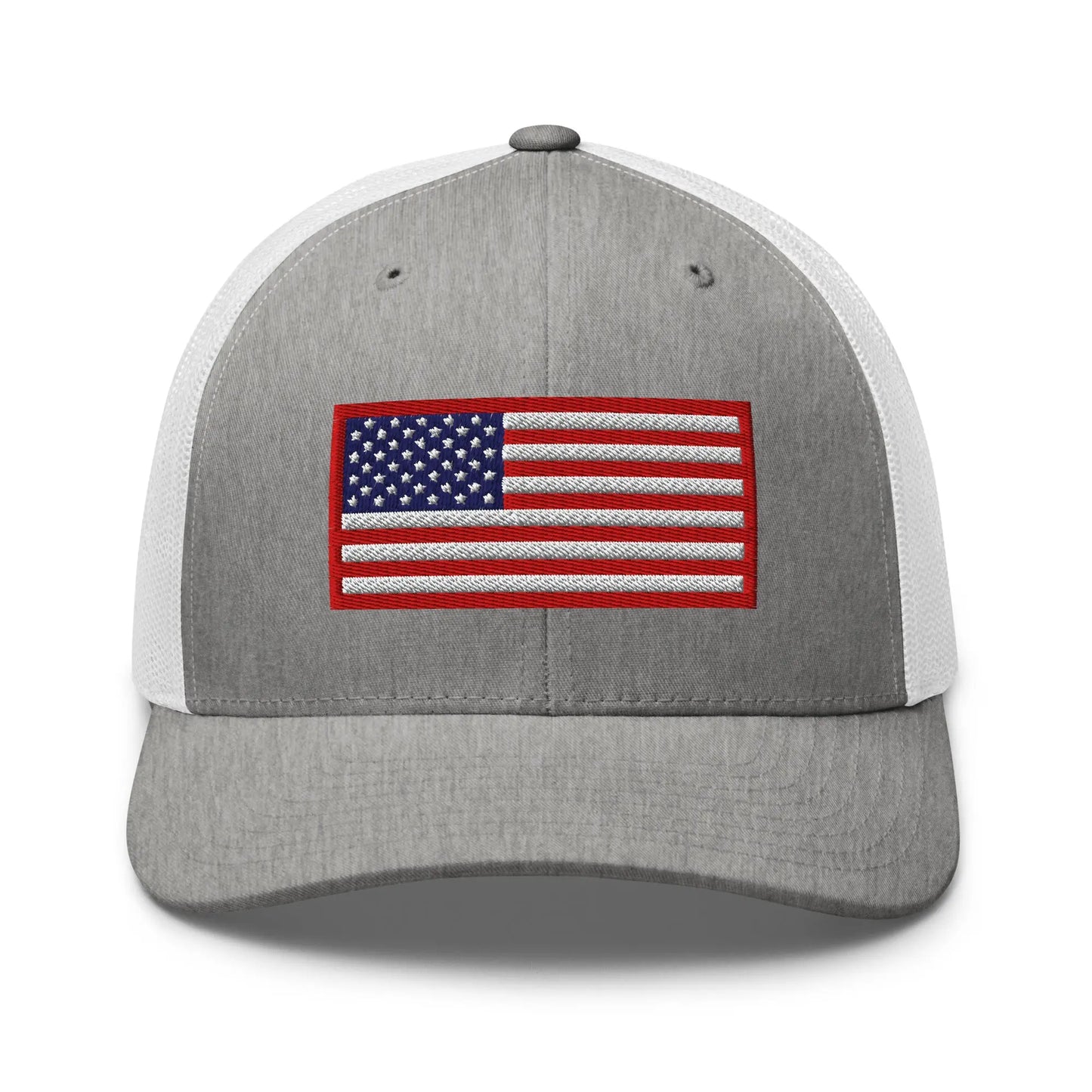 Hats Heather-Grey-White Snapback Custom Trucker Hats Old Glory USA Flag Red White Blue Patriotic Cap Infidel Collective