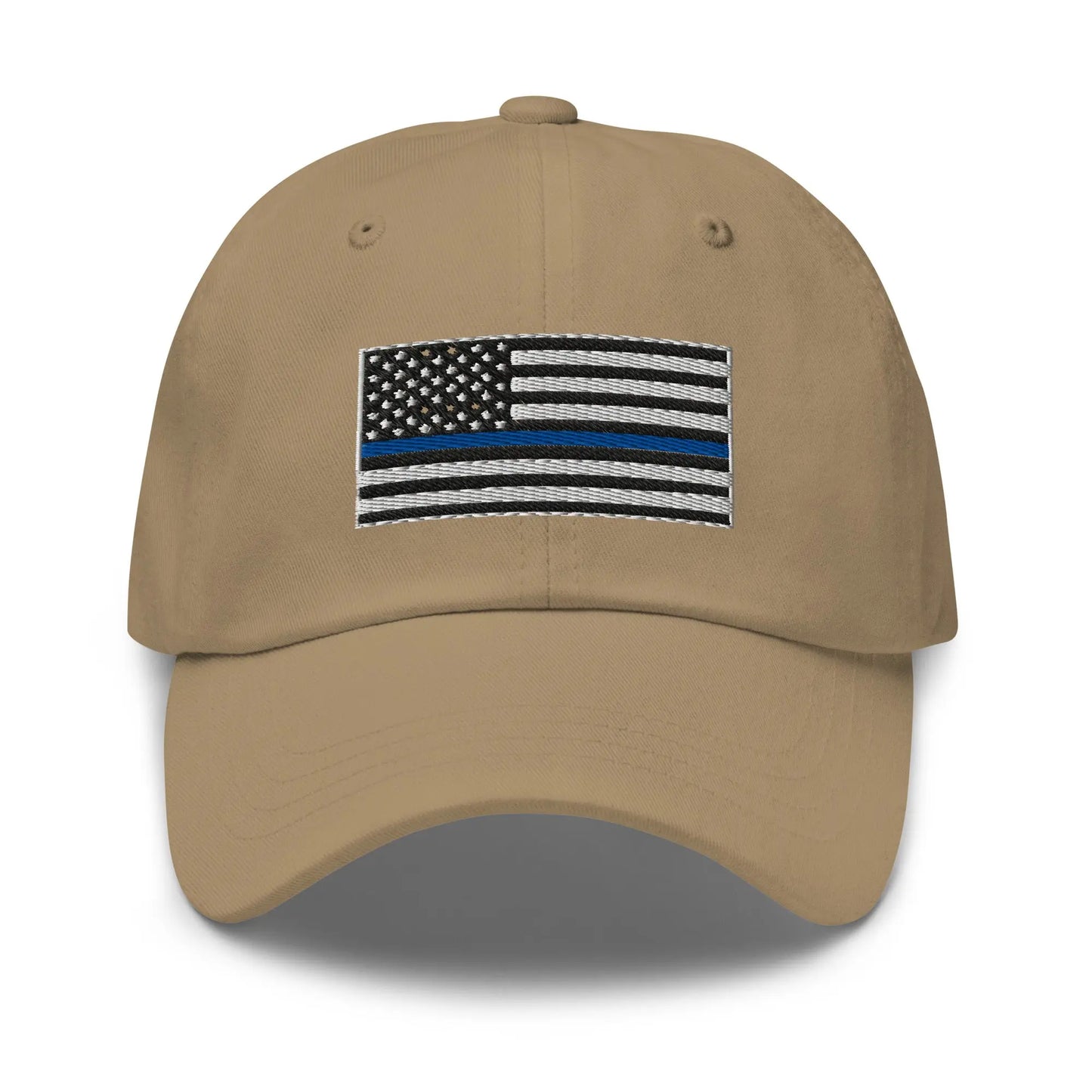 Hats Khaki Classic Ball Cap with Back the Blue USA Flag Embroidery Infidel Collective