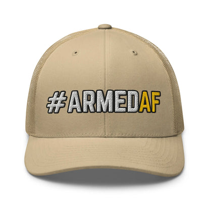 Hats Khaki Snapback Custom Trucker Hats 2A #ARMEDAF Cool Cap for Men & Women Infidel Collective