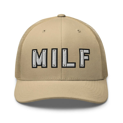Hats Khaki Snapback Custom Trucker Hats MILF Stencil Cap for Sexy Women Who Own It Infidel Collective