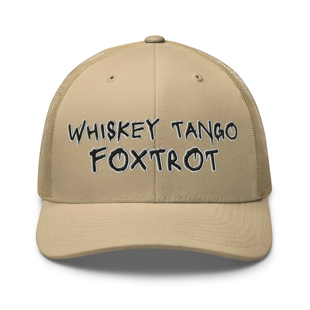 Hats Khaki Snapback Custom Trucker Hats NSFW Whiskey Tango Foxtrot Cap for Men & Women Infidel Collective