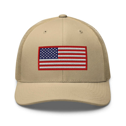 Hats Khaki Snapback Custom Trucker Hats Old Glory USA Flag Red White Blue Patriotic Cap Infidel Collective