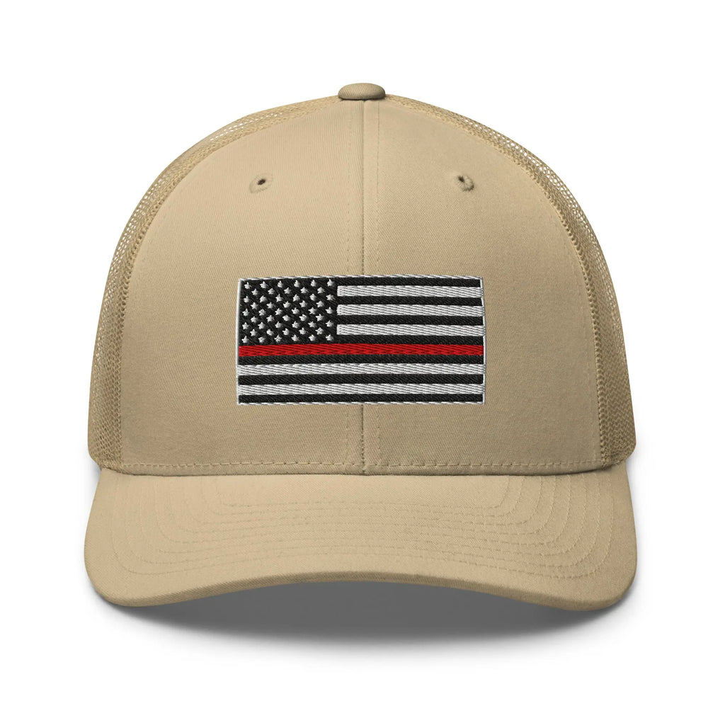 Hats Khaki Snapback Custom Trucker Hats Thin Red Line Flag for Men & Women Patriotic Cap Infidel Collective