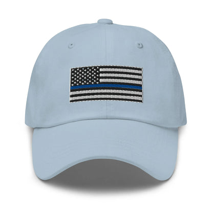 Hats Light-Blue Classic Ball Cap with Back the Blue USA Flag Embroidery Infidel Collective