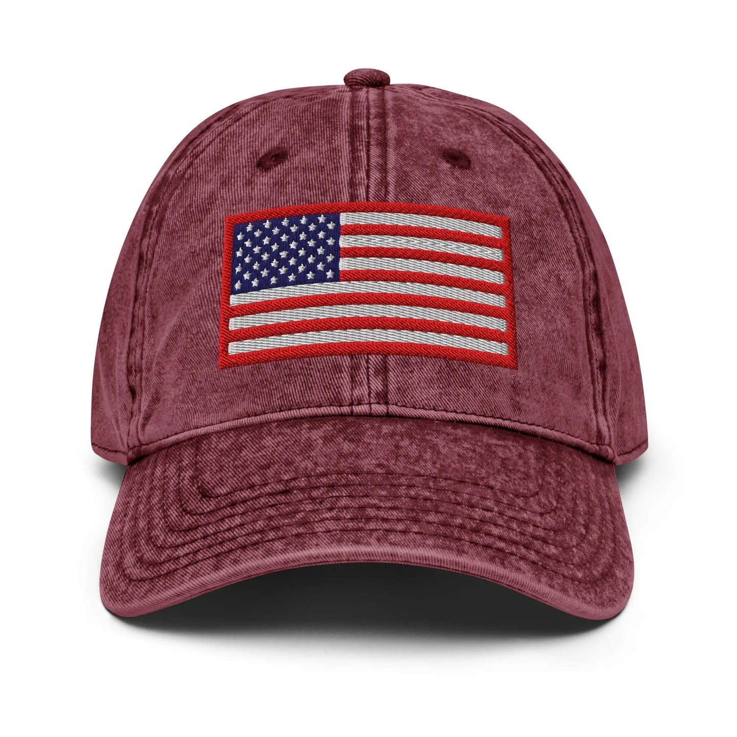 Hats Maroon Vintage Baseball Hat USA Flag Old Glory – Red White & Blue Embroidered Hat Infidel Collective