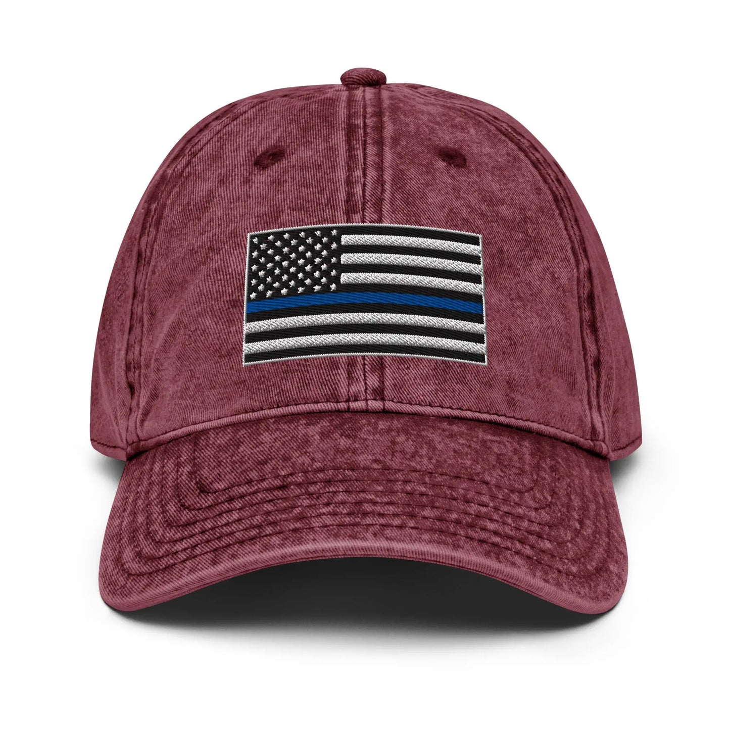 Hats Maroon Vintage Otto Ball Cap with Back the Blue USA Flag Embroidered Infidel Collective