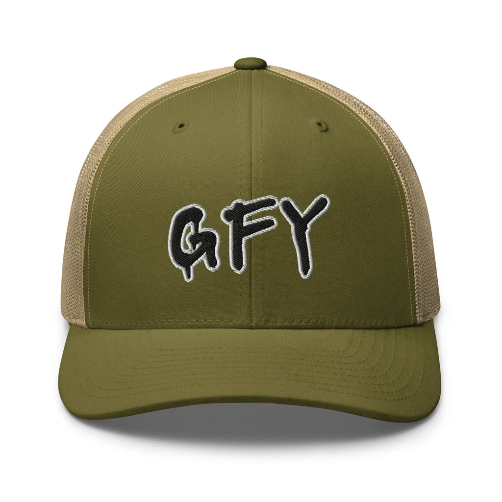 Hats Moss-Khaki Snapback Custom Trucker Hat Inappropriate NSFW GFY Cap for Men & Women Infidel Collective