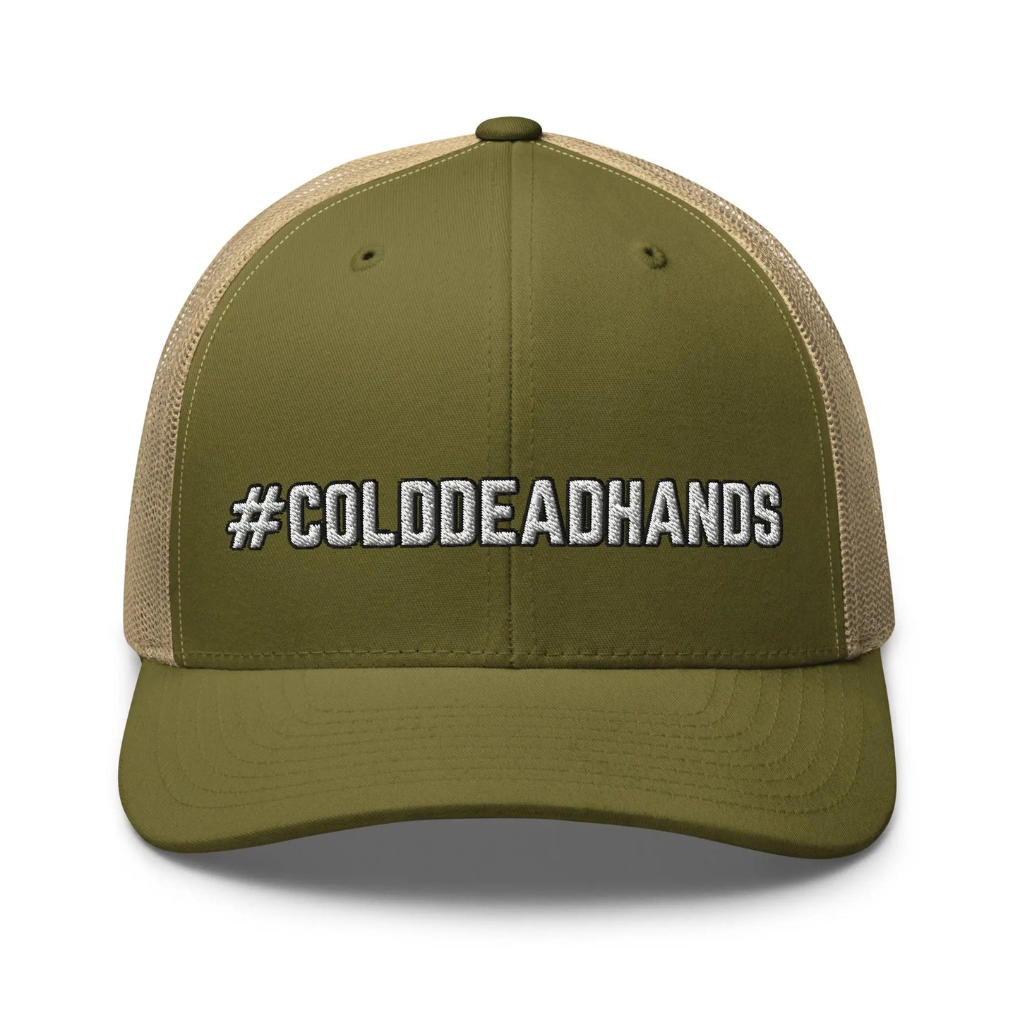 Hats Moss-Khaki Snapback Custom Trucker Hat #COLDDEADHANDS 2A Cap for Men & Women Infidel Collective