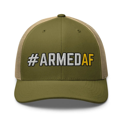 Hats Moss-Khaki Snapback Custom Trucker Hats 2A #ARMEDAF Cool Cap for Men & Women Infidel Collective