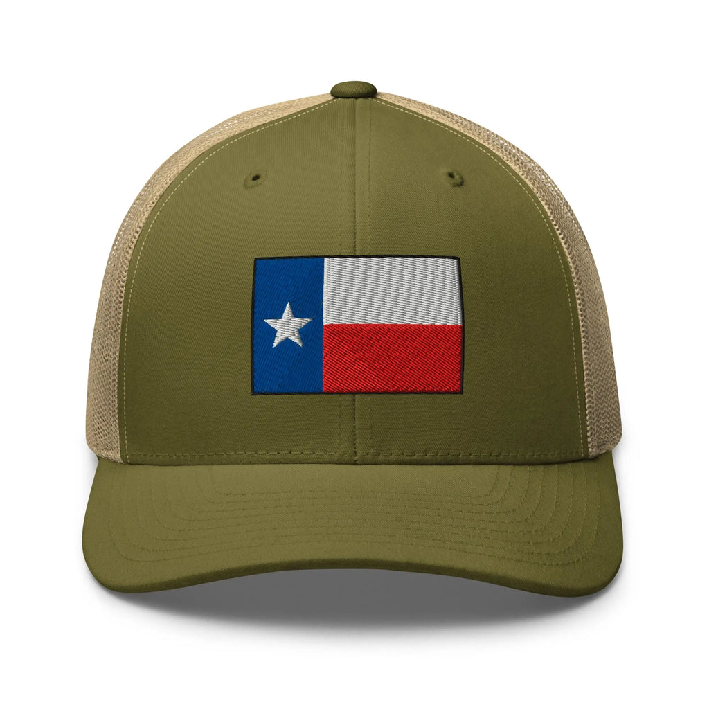 Hats Moss-Khaki Snapback Custom Trucker Hats Texas Flag Lone Star Cap for Men & Women Infidel Collective