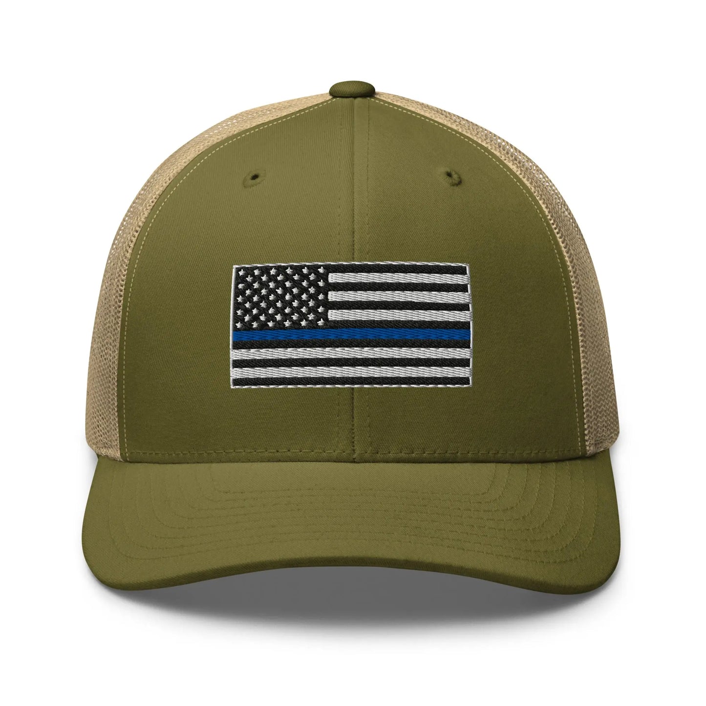 Hats Moss-Khaki Snapback Custom Trucker Hats Thin Blue Line Flag Cool Patriotic Cap Infidel Collective