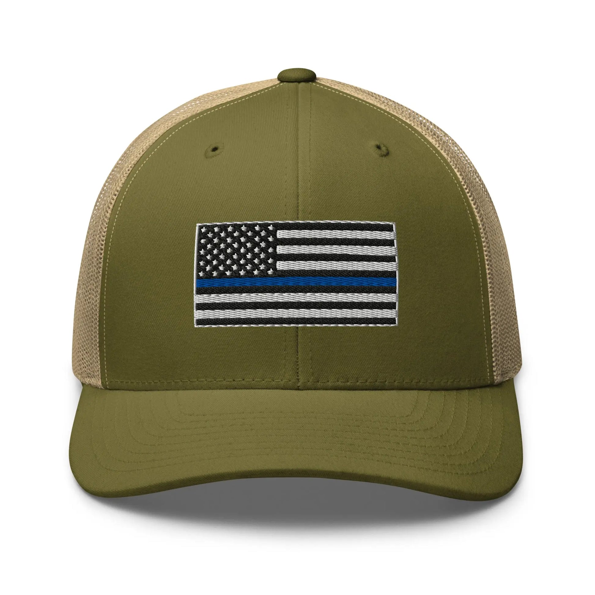 Hats Moss-Khaki Snapback Custom Trucker Hats Thin Blue Line Flag Cool Patriotic Cap Infidel Collective