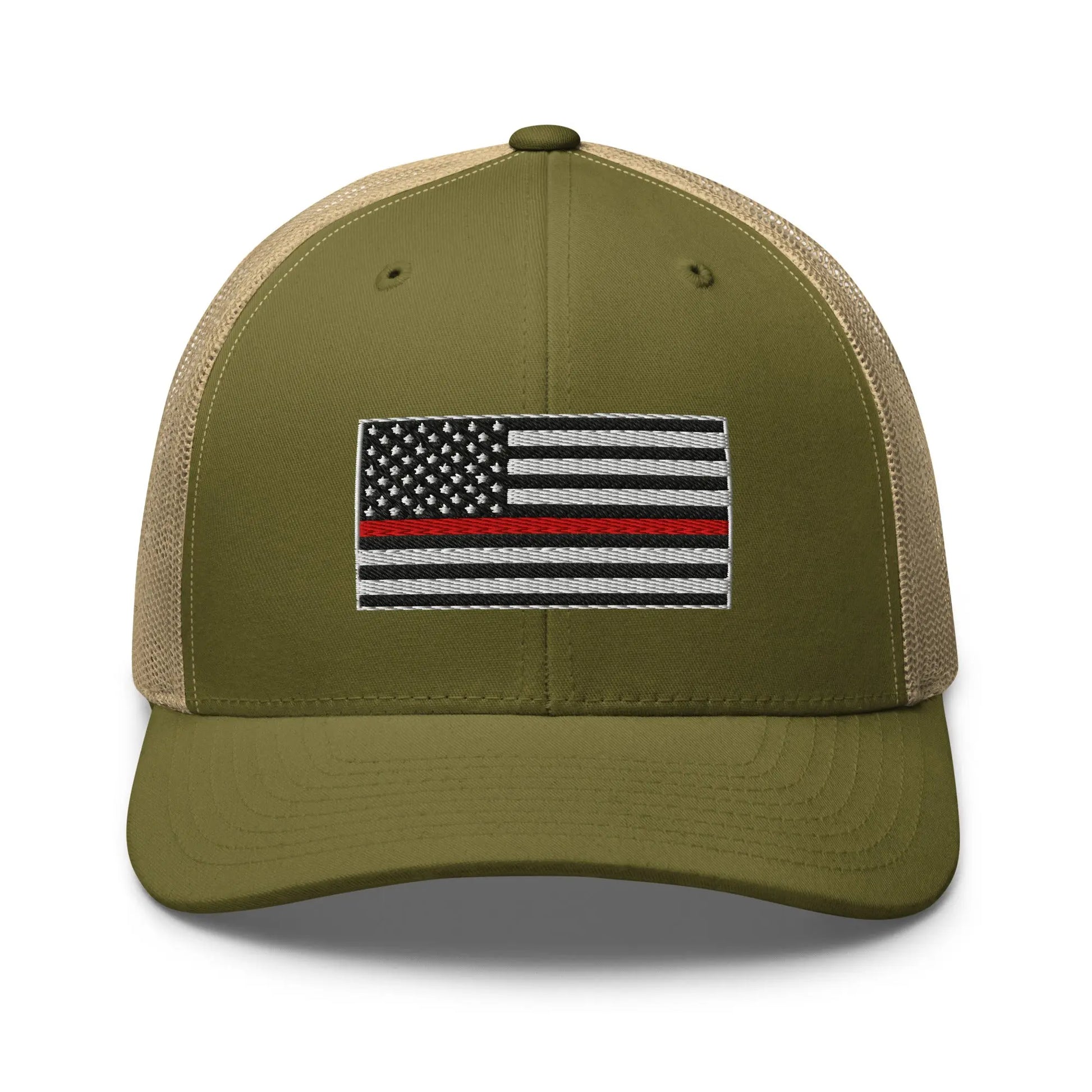 Hats Moss-Khaki Snapback Custom Trucker Hats Thin Red Line Flag for Men & Women Patriotic Cap Infidel Collective