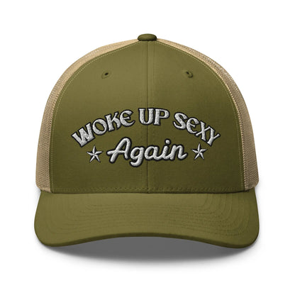 Hats Moss-Khaki Snapback Custom Trucker Hats Woke Up Sexy Cap for Women Who Own It Infidel Collective
