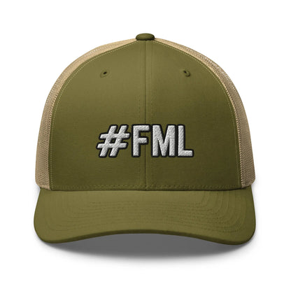 Hats Moss-Khaki Snapback Custom Trucker Hats #FML Cap for Men & Women Funny Everyday Humor Infidel Collective