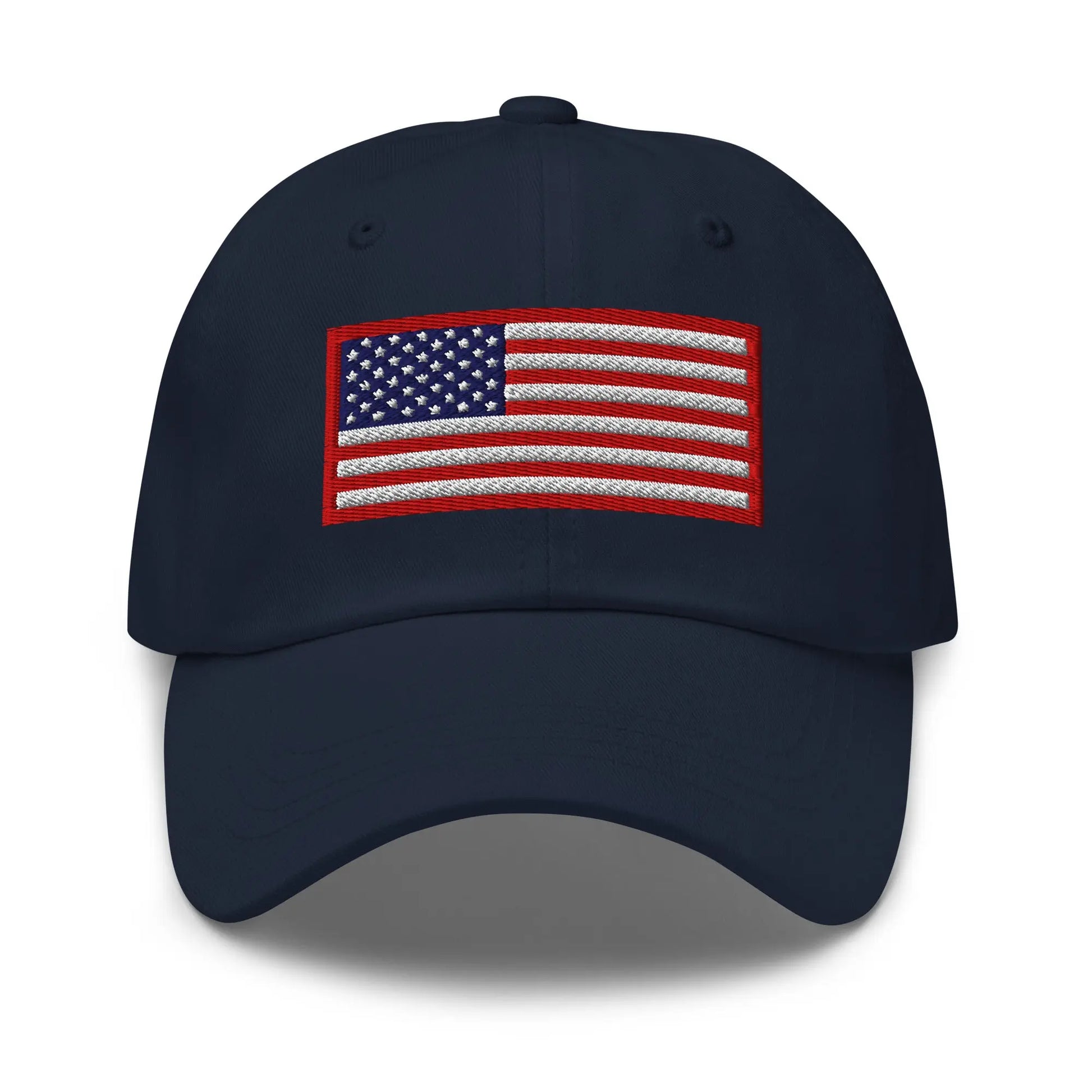 Hats Navy Custom Ball Cap with Red White & Blue USA Flag Embroidered Hat Infidel Collective