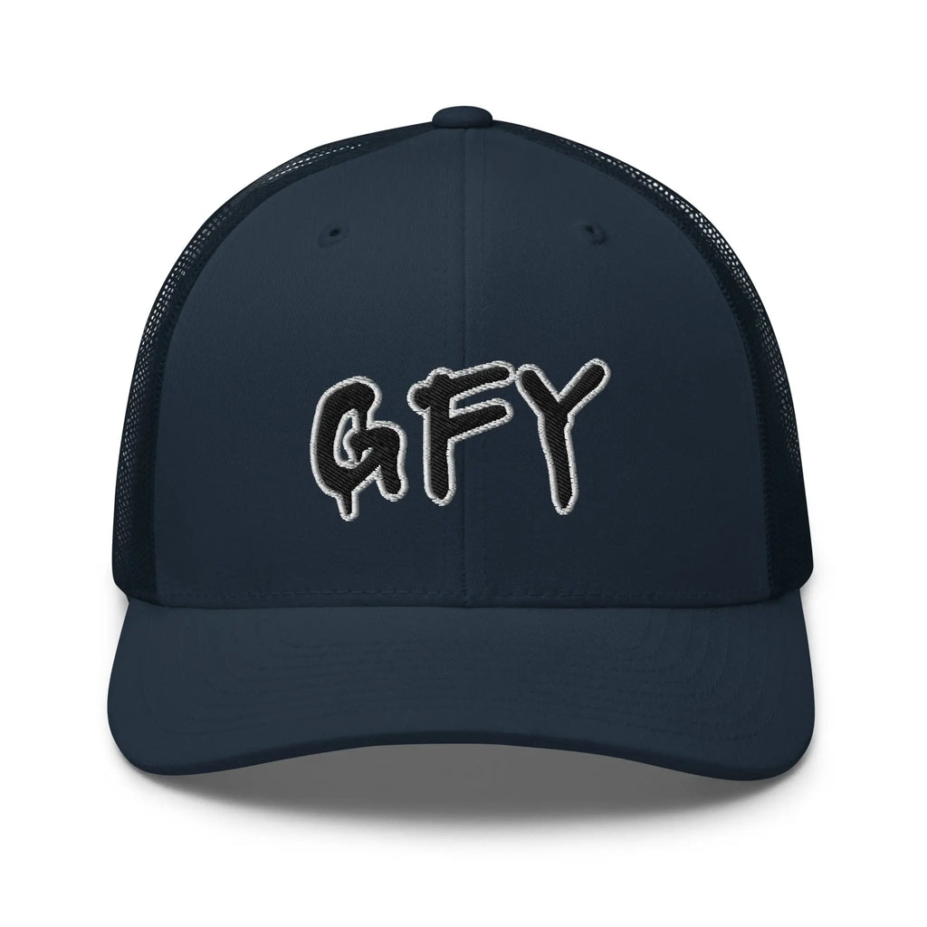 Hats Navy Snapback Custom Trucker Hat Inappropriate NSFW GFY Cap for Men & Women Infidel Collective