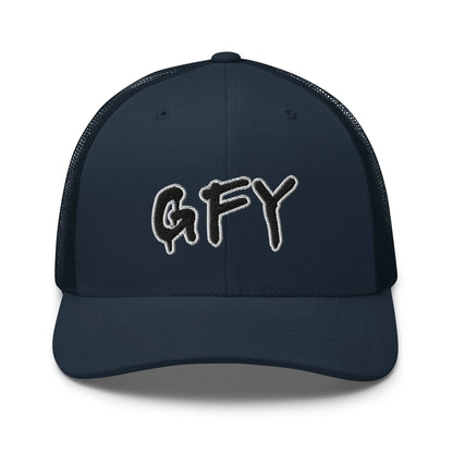 Hats Navy Snapback Custom Trucker Hat Inappropriate NSFW GFY Cap for Men & Women Infidel Collective