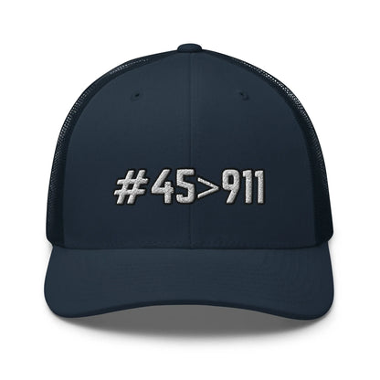 Hats Navy Snapback Custom Trucker Hats 2A #45>911 Cap for Men & Women Infidel Collective