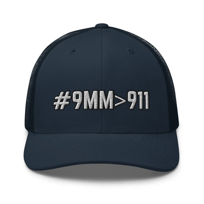 Hats Navy Snapback Custom Trucker Hats Cool 2A #9MM>911 Cap for Men & Women Infidel Collective