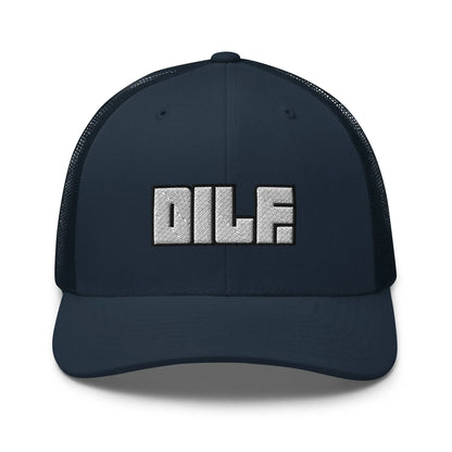 Hats Navy Snapback Custom Trucker Hats DILF Block Cap – NSFW 2A for Men & Women Infidel Collective