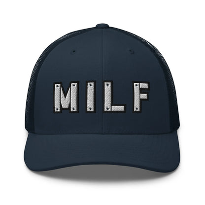 Hats Navy Snapback Custom Trucker Hats MILF Stencil Cap for Sexy Women Who Own It Infidel Collective