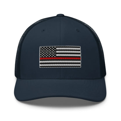 Hats Navy Snapback Custom Trucker Hats Thin Red Line Flag for Men & Women Patriotic Cap Infidel Collective