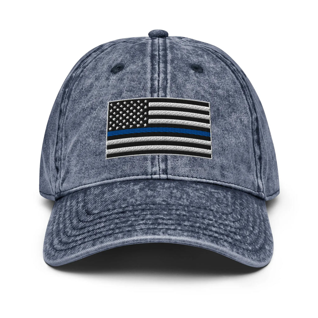 Hats Navy Vintage Otto Ball Cap with Back the Blue USA Flag Embroidered Infidel Collective
