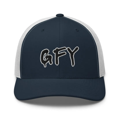 Hats Navy-White Snapback Custom Trucker Hat Inappropriate NSFW GFY Cap for Men & Women Infidel Collective