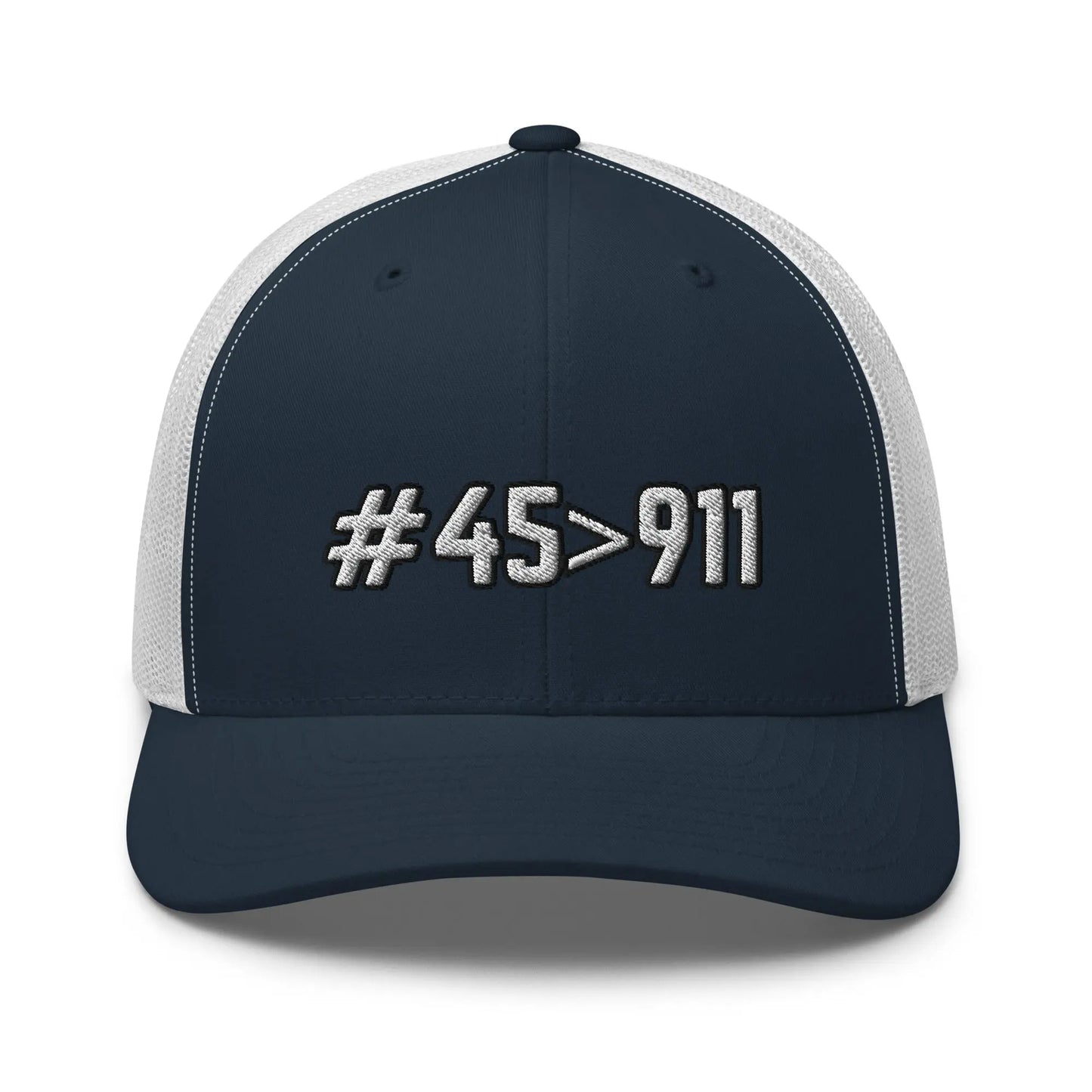 Hats Navy-White Snapback Custom Trucker Hats 2A #45>911 Cap for Men & Women Infidel Collective