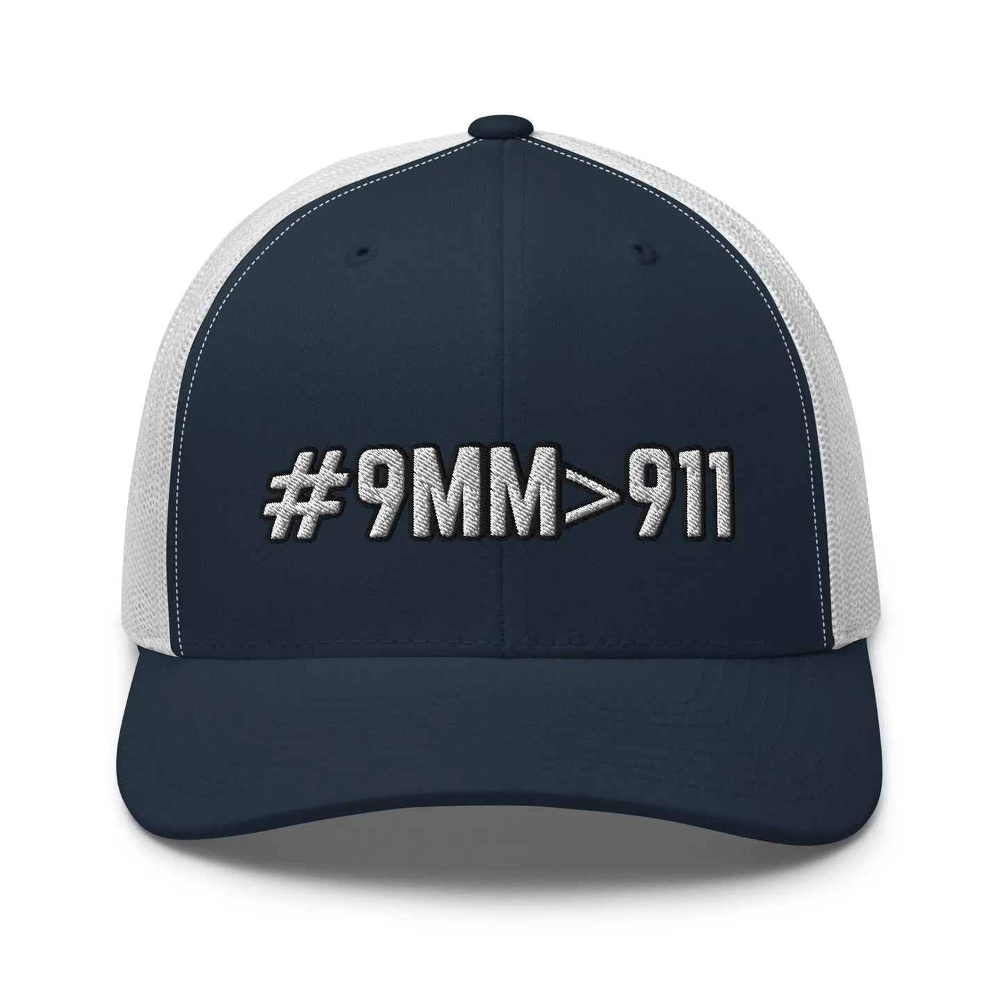 Hats Navy-White Snapback Custom Trucker Hats Cool 2A #9MM>911 Cap for Men & Women Infidel Collective