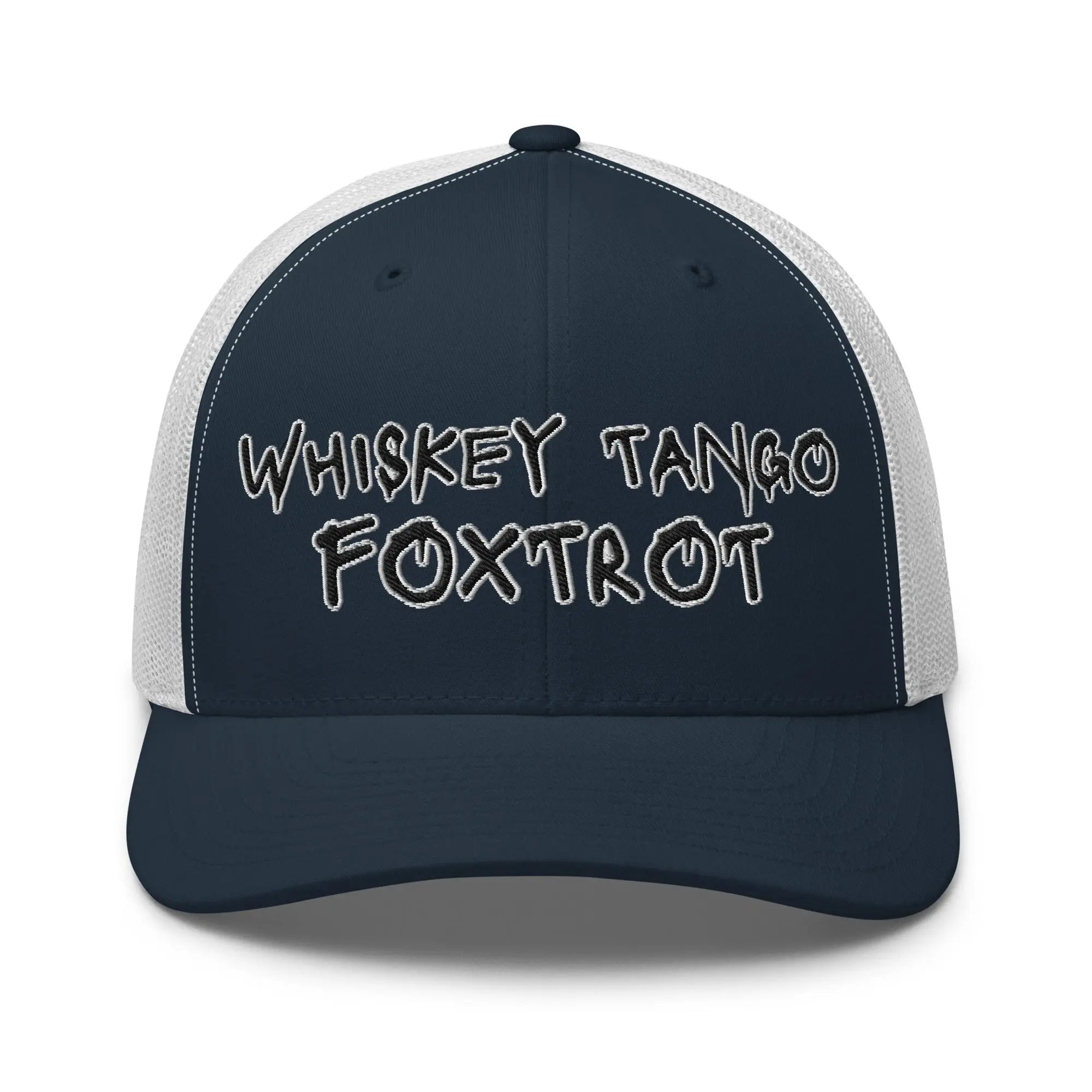 Hats Navy-White Snapback Custom Trucker Hats NSFW Whiskey Tango Foxtrot Cap for Men & Women Infidel Collective