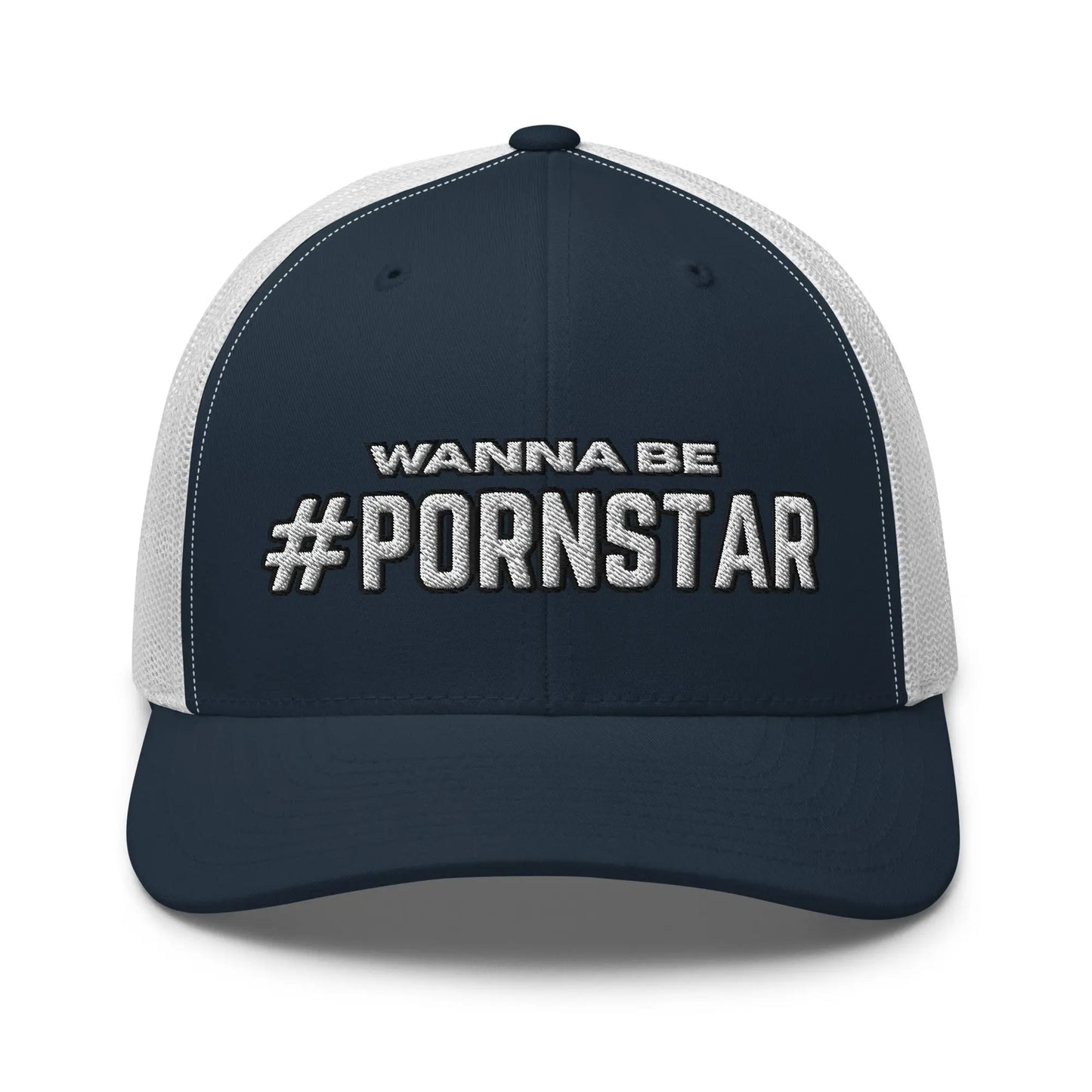 Hats Navy-White Snapback Custom Trucker Hats NSFW #PORNSTAR Wanna Be for Men & Women Infidel Collective