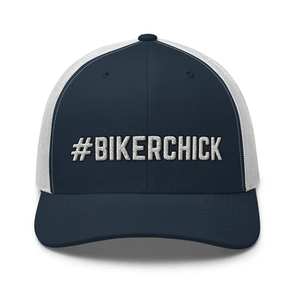 Hats Navy-White Snapback Custom Trucker Hats #BIKERCHICK Cap for Sexy Women Who Own It Infidel Collective